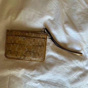 Coach gold wristlet